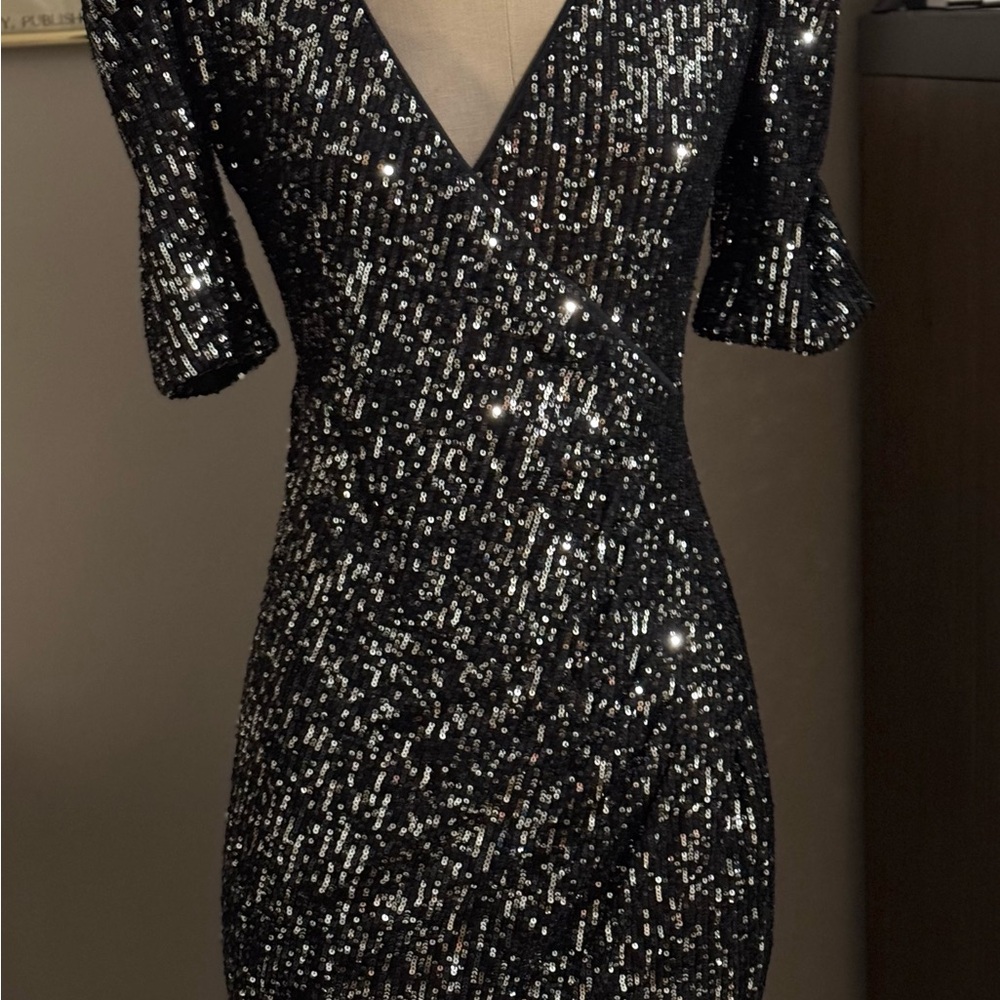 Elegant Black Sequin Dress